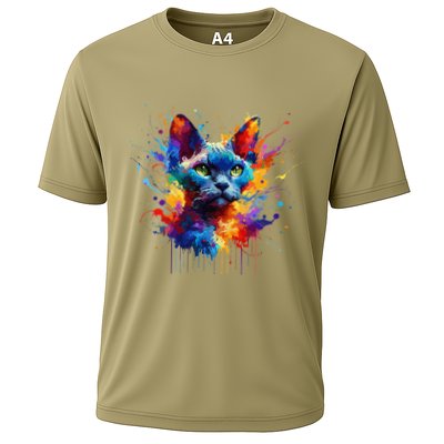 Splash Art Devon Rex Pixie Cats .Png Performance Shirt