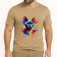 Splash Art Devon Rex Pixie Cats .Png Cooling Performance Crew T-Shirt