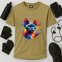 Splash Art Devon Rex Pixie Cats .Png Cooling Performance Crew T-Shirt