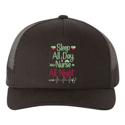 Sleep All Day Nurse All Night Funny Yupoong Adult 5-Panel Trucker Hat