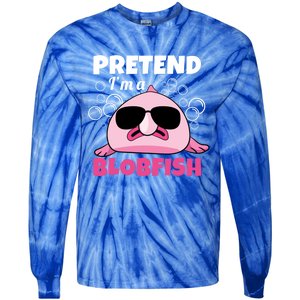 Sea Animal Deep Sea Fish Pretend Im A Blobfish Gift Tie-Dye Long Sleeve Shirt