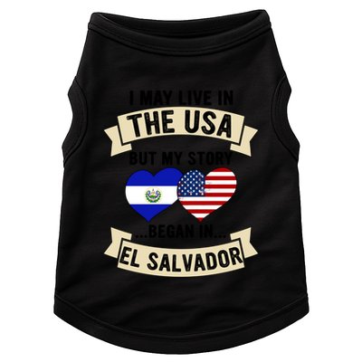 Salvadoran American Dad Mommy El Salvador Us Flag Heart Gift Doggie Tank
