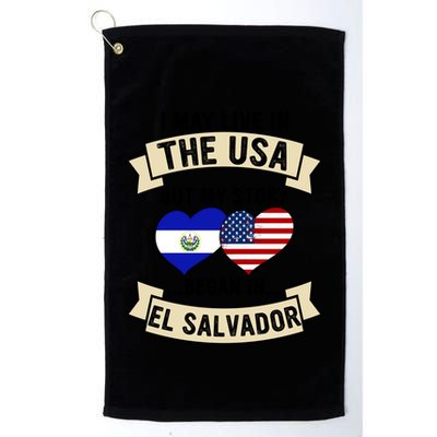 Salvadoran American Dad Mommy El Salvador Us Flag Heart Gift Golf Towel