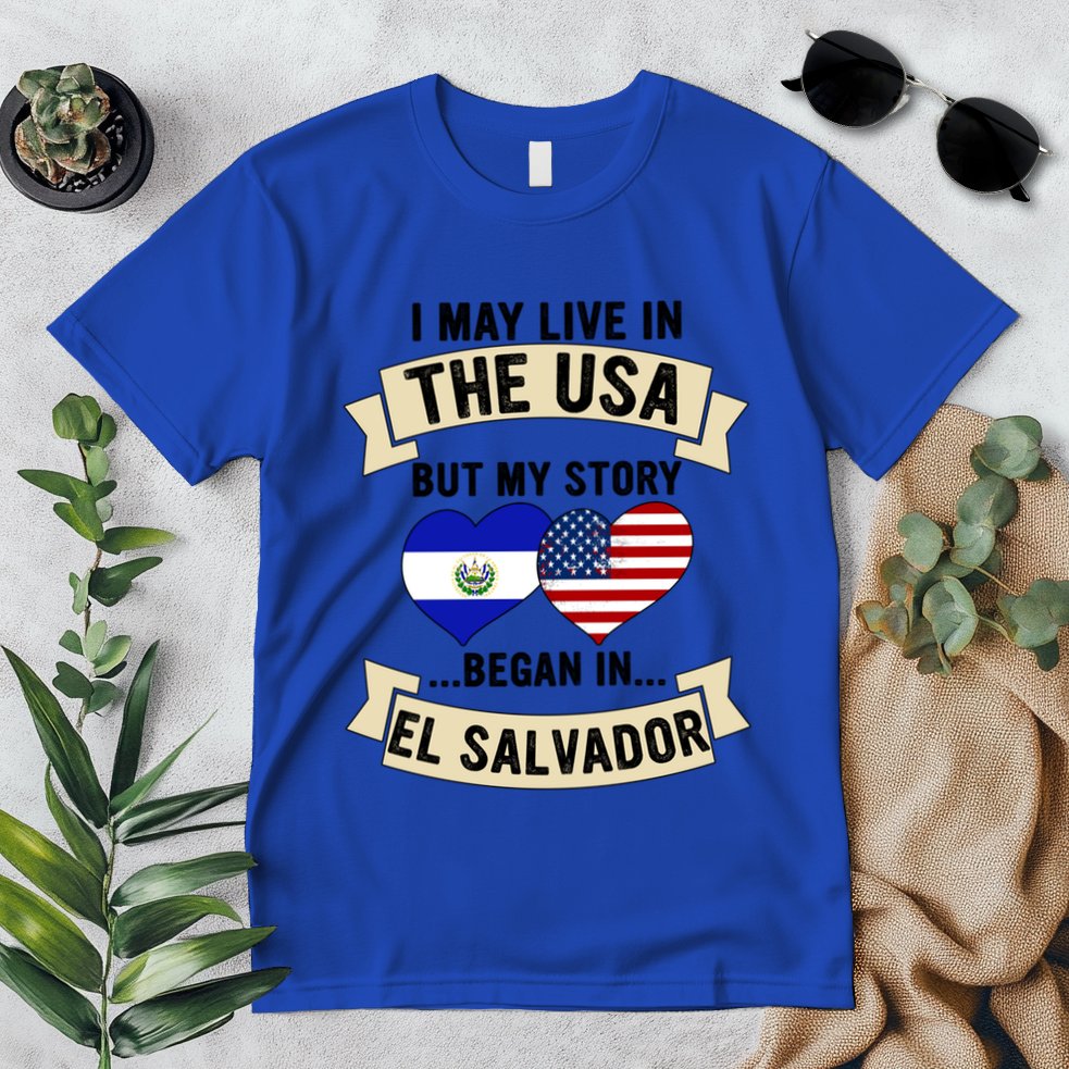 Salvadoran American Dad Mommy El Salvador Us Flag Heart Gift Premium T-Shirt
