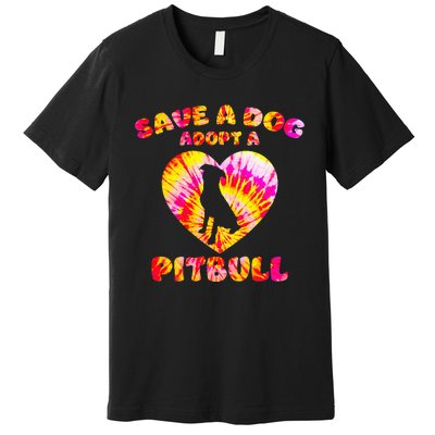 Save A Dog Adopt A Pitbull Cute Pittie Rescue Bully Owner Premium T-Shirt