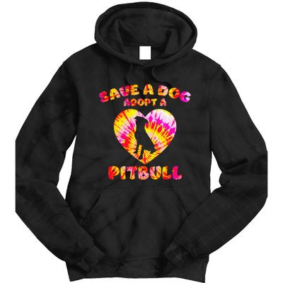 Save A Dog Adopt A Pitbull Cute Pittie Rescue Bully Owner Tie Dye Hoodie