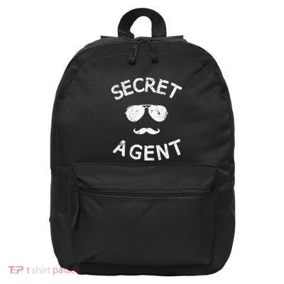 Secret Agent Distressed Halloween Funny Costume Spy 16 in Basic Backpack