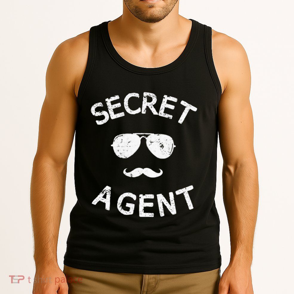 Secret Agent Distressed Halloween Funny Costume Spy Tank Top