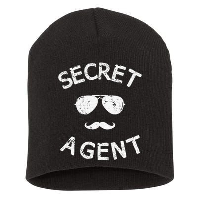 Secret Agent Distressed Halloween Funny Costume Spy Short Acrylic Beanie