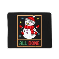 Snowman All Done Sign Language Speech Pathology Sped Teacher Mousepad