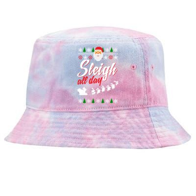 Sleigh All Day Sleigh All The Way Gift Tie-Dyed Bucket Hat