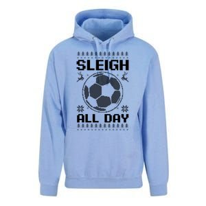 Sleigh All Day Design Christmas Soccer Great Gift Unisex Surf Hoodie