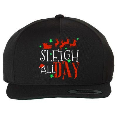 Sleigh All Day Funny Santa Sled Christmas Gift Wool Snapback Cap