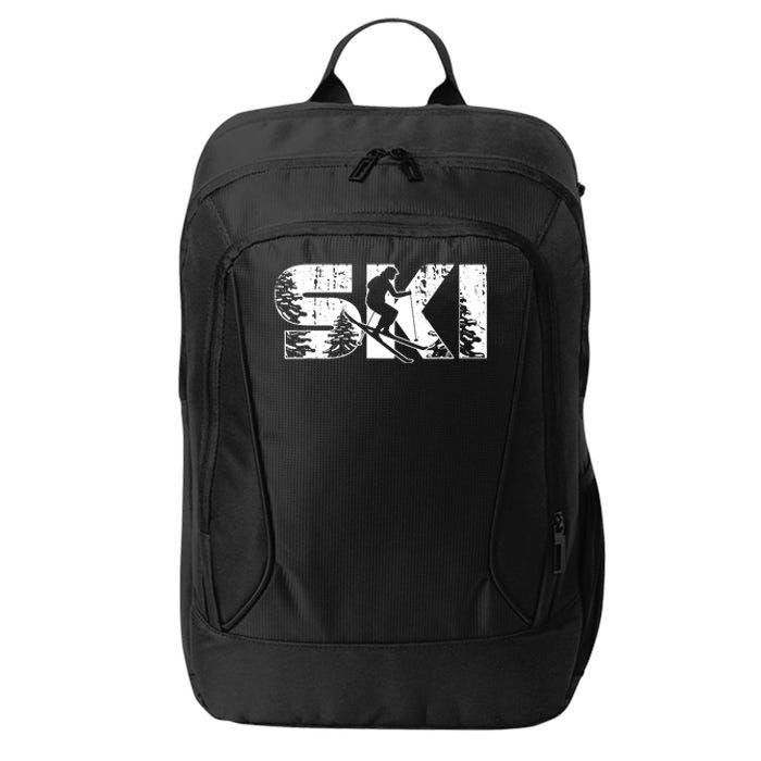 SKI Alpine Downhill Skiing Winter Sports Funny Skier City Backpack