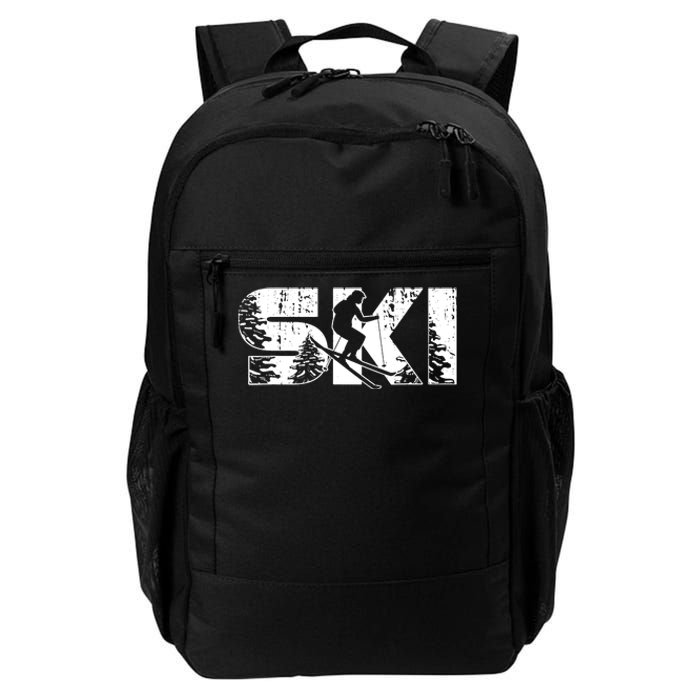 SKI Alpine Downhill Skiing Winter Sports Funny Skier Daily Commute Backpack