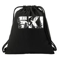 SKI Alpine Downhill Skiing Winter Sports Funny Skier Drawstring Bag