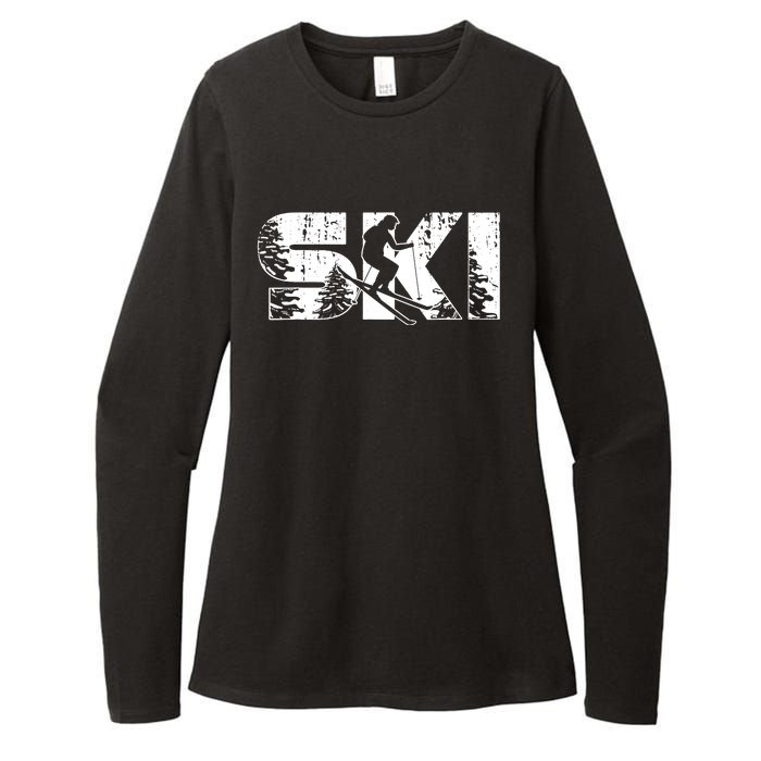 SKI Alpine Downhill Skiing Winter Sports Funny Skier Womens CVC Long Sleeve Shirt