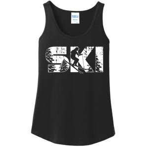 SKI Alpine Downhill Skiing Winter Sports Funny Skier Ladies Essential Tank