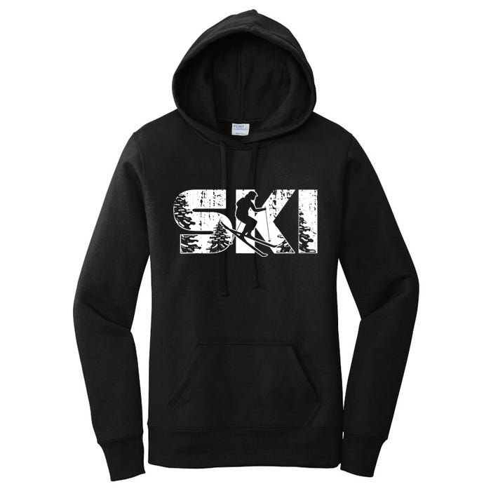 SKI Alpine Downhill Skiing Winter Sports Funny Skier Women's Pullover Hoodie