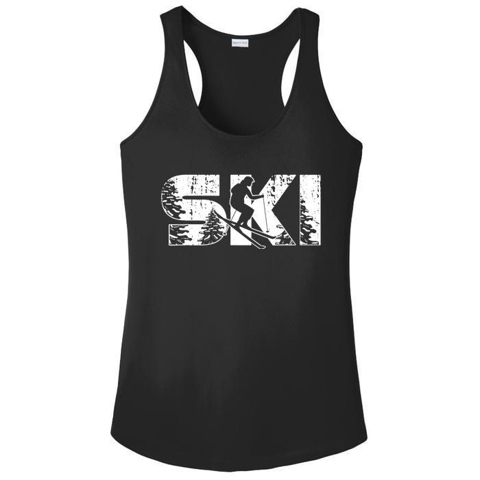 SKI Alpine Downhill Skiing Winter Sports Funny Skier Ladies PosiCharge Competitor Racerback Tank