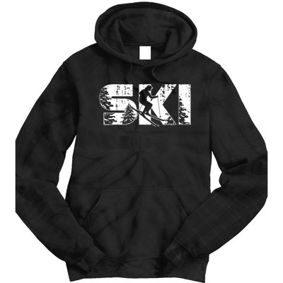 SKI Alpine Downhill Skiing Winter Sports Funny Skier Tie Dye Hoodie