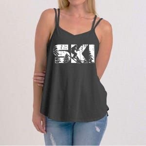 SKI Alpine Downhill Skiing Winter Sports Funny Skier Women's Strappy Tank