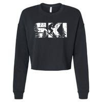 SKI Alpine Downhill Skiing Winter Sports Funny Skier Cropped Pullover Crew