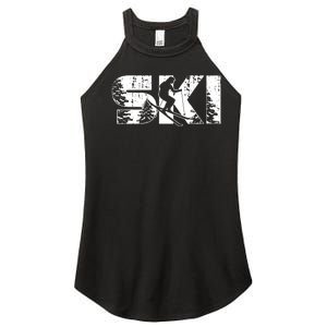 SKI Alpine Downhill Skiing Winter Sports Funny Skier Women's Perfect Tri Rocker Tank