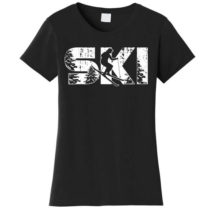 SKI Alpine Downhill Skiing Winter Sports Funny Skier Women's T-Shirt