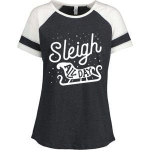 Sleigh All Day Funny Santa Christmas Reindeer Funny Gift Enza Ladies Jersey Colorblock Tee