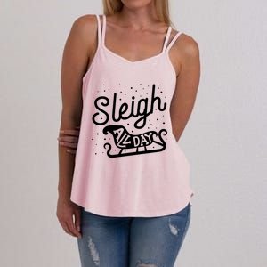 Sleigh All Day Funny Santa Christmas Reindeer Funny Gift Women's Strappy Tank