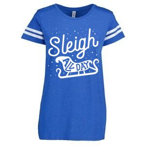 Sleigh All Day Funny Santa Christmas Reindeer Funny Gift Enza Ladies Jersey Football T-Shirt