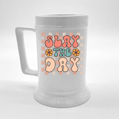 Slay All Day Gender Neutral Halloween Motivational Beer Stein