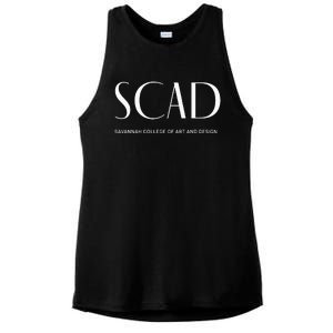 SCAD Art Deco Style College Long Sleeve Ladies PosiCharge Tri-Blend Wicking Tank