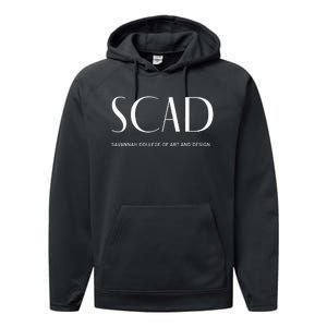 SCAD Art Deco Style College Long Sleeve Performance Fleece Hoodie