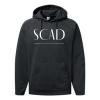 SCAD Art Deco Style College Long Sleeve Performance Fleece Hoodie