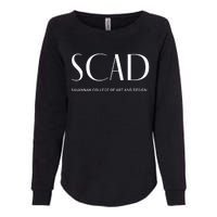 SCAD Art Deco Style College Long Sleeve Womens California Wash Sweatshirt