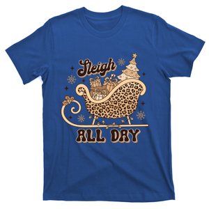 Sleigh All Day Leopard Christmas Tree Snowflake Holiday Xmas Cool Gift T-Shirt