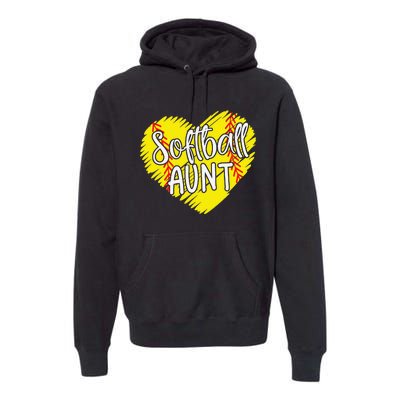 Softball Aunt designs For Baller Aunt Mother's Day Premium Hoodie