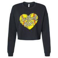 Softball Aunt designs For Baller Aunt Mother's Day Cropped Pullover Crew