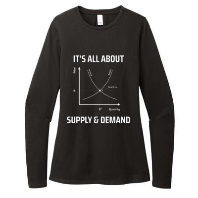 Supply And Demand Funny Economics Teacher & Economist Womens CVC Long Sleeve Shirt