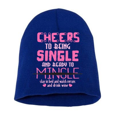 Single Awareness Day Funny Anti Valentines Day Funny Gift For Her Gift Short Acrylic Beanie