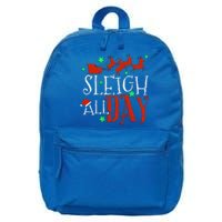 Sleigh All Day Funny Santa Sled Christmas Cute Gift 16 in Basic Backpack