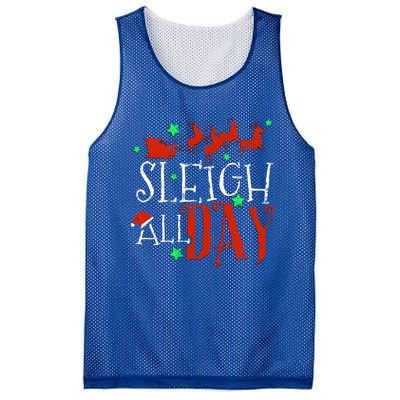 Sleigh All Day Funny Santa Sled Christmas Cute Gift Mesh Reversible Basketball Jersey Tank