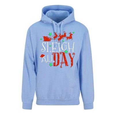 Sleigh All Day Funny Santa Sled Christmas Cute Gift Unisex Surf Hoodie