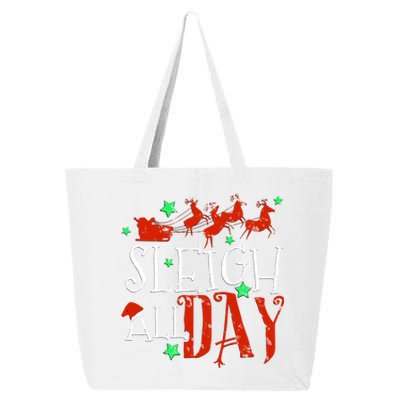 Sleigh All Day Funny Santa Sled Christmas Cute Gift 25L Jumbo Tote