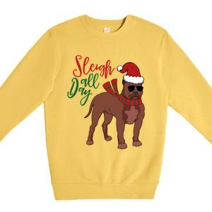 Sleigh All Day Pitbull Dog Christmas Premium Crewneck Sweatshirt