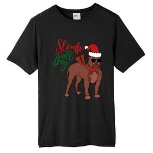 Sleigh All Day Pitbull Dog Christmas Tall Fusion ChromaSoft Performance T-Shirt