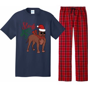 Sleigh All Day Pitbull Dog Christmas Pajama Set