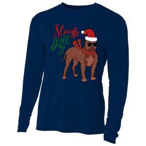 Sleigh All Day Pitbull Dog Christmas Cooling Performance Long Sleeve Crew